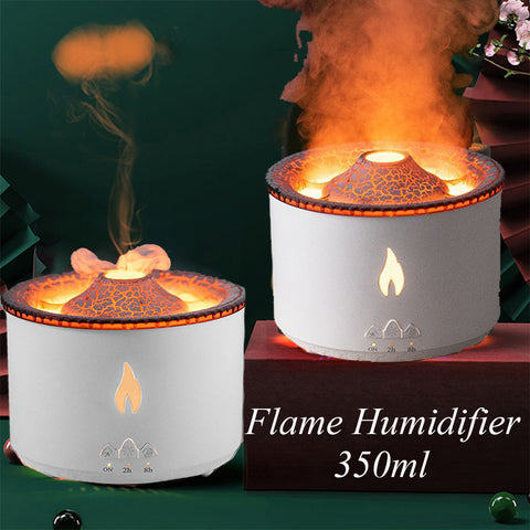 Ultrasonic Essential Oil Humidifier - Volcano Aromatherapy & Jellyfish Flame Diffuser