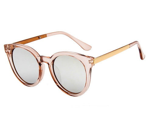 Cat Eye Pink Mirror Square Sunglasses for Women