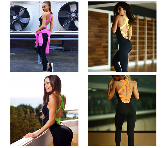 Backless One-Piece Workout Tracksuit for Women