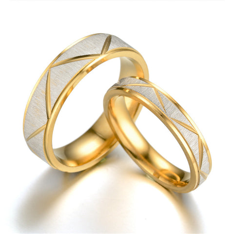 24K Gold-Plated Stainless Steel Couple Ring