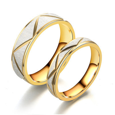 24K Gold-Plated Stainless Steel Couple Ring