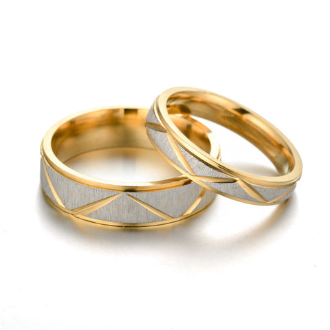 24K Gold-Plated Stainless Steel Couple Ring