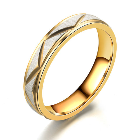 24K Gold-Plated Stainless Steel Couple Ring