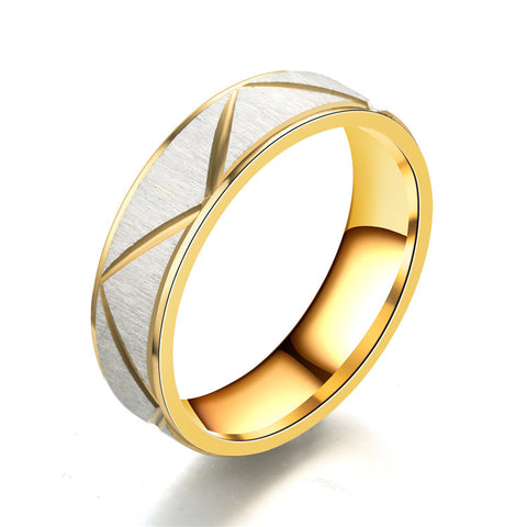 24K Gold-Plated Stainless Steel Couple Ring