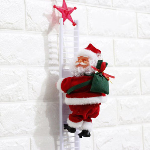 Climbing Santa Claus Doll - Electric Toy with Red Ladder