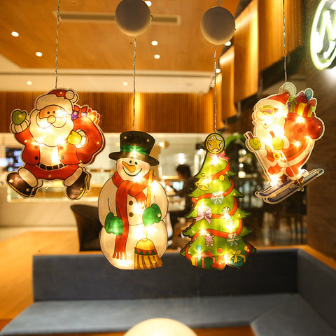 LED Suction Cup Window Hanging Lights - Christmas Decoration