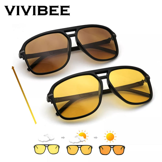 (111) Yellow Photochromic Sunglasses: Stylish, Polarized, and Perfect for Day and Night!