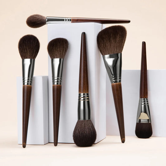 OVW Natural Goat Hair Makeup Brush Set – Professional Blending & Smudging Kit