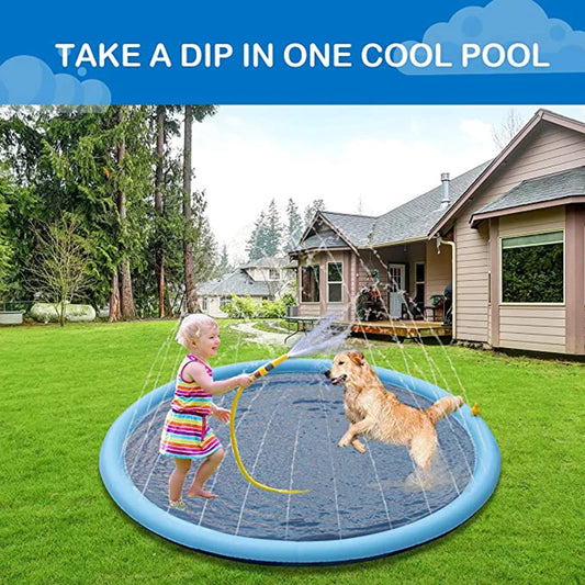 (1002) Summer Dog Splash Sprinkler Pad - Interactive Water Mat