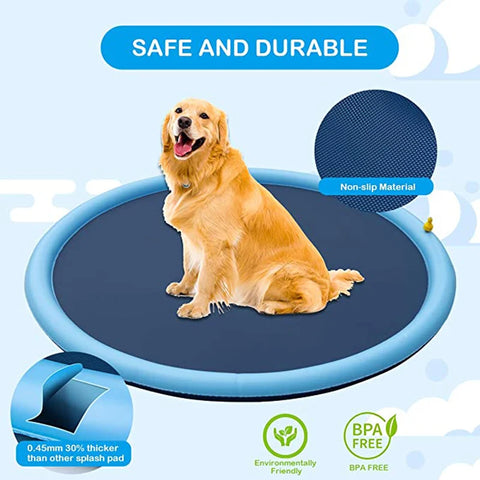 (1002) Summer Dog Splash Sprinkler Pad - Interactive Water Mat