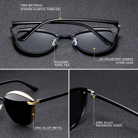 102 Stylish Polarized Cat Eye Sunglasses for Women. KINGSEVEN