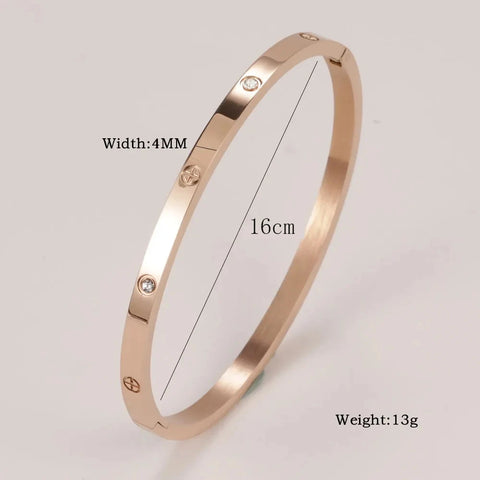 Cartier-Inspired Crystal Love Bracelet – Elegant Stainless Steel Charm for Women