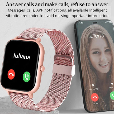 (3001) Smart Watch for Women - Custom Dial, Waterproof, Bluetooth, Full Touch for Android & iOS