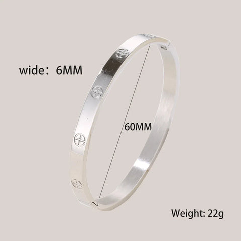 Cartier-Inspired Crystal Love Bracelet – Elegant Stainless Steel Charm for Women