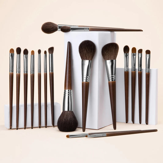 OVW Natural Goat Hair Makeup Brush Set – Professional Blending & Smudging Kit