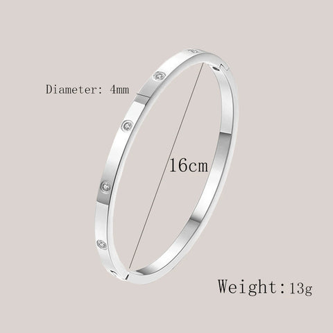 Cartier-Inspired Crystal Love Bracelet – Elegant Stainless Steel Charm for Women