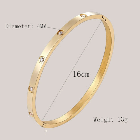 Cartier-Inspired Crystal Love Bracelet – Elegant Stainless Steel Charm for Women