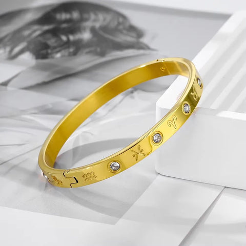 Cartier-Inspired Crystal Love Bracelet – Elegant Stainless Steel Charm for Women