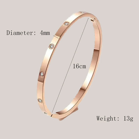 Cartier-Inspired Crystal Love Bracelet – Elegant Stainless Steel Charm for Women